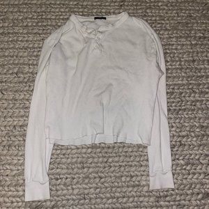 Brandy Melville Waffle Long Sleeve Shirt One Size